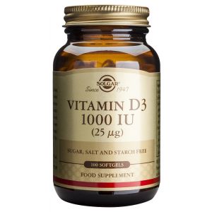 Vitamina D3 1.000 UI 100 perlas Solgar